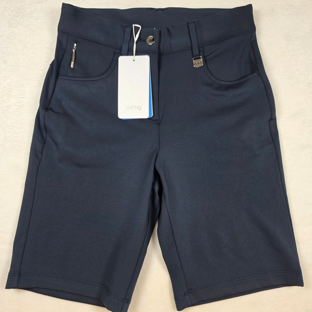 Ping Verity II Golf Shorts Navy Blue Womens US 2 P93688 SensorCool Performance